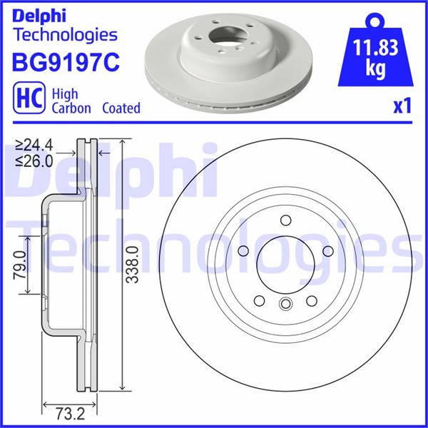 DELPHI BG9197C Fren Sistemleri Fren Diski - BMW 1 Coupe (E82) uyumlu