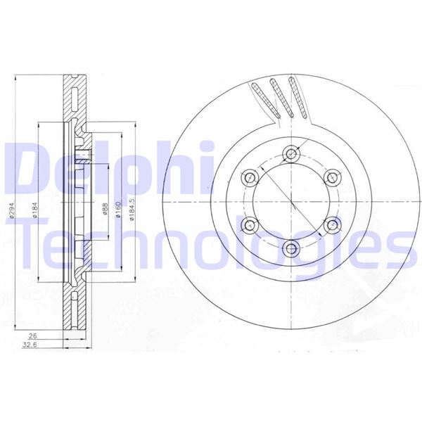 DELPHI BG4112 Fren Sistemleri Fren Diski - SSANGYONG REXTON / REXTON II (GAB_) uyumlu