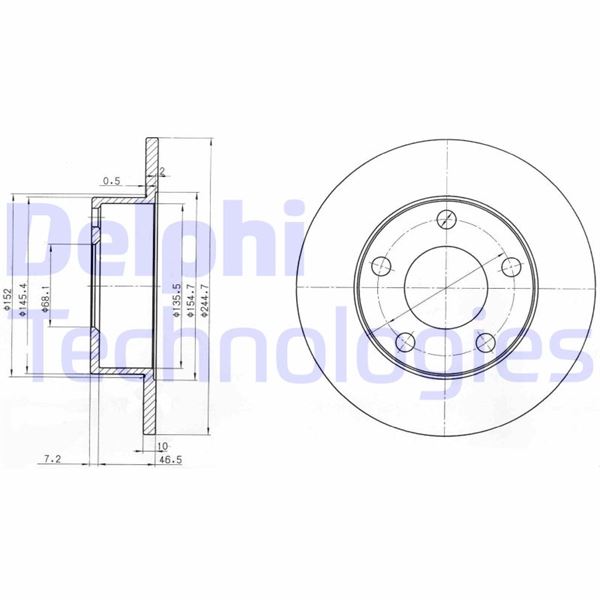 DELPHI BG3382 Fren Sistemleri Fren Diski - AUDI A8 D2 (4D2, 4D8) uyumlu