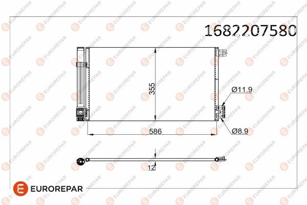 EUROREPAR 1682207580 İklimlendirme Sistemi Klima Radyatörü - OPEL CORSA D (S07) uyumlu
