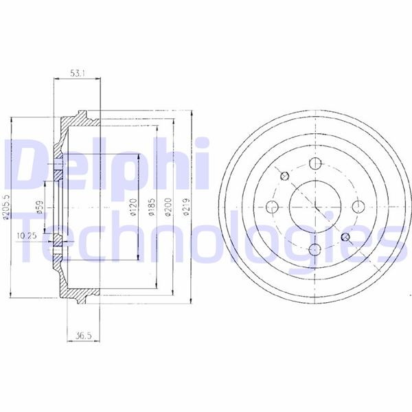 DELPHI BF136 Fren Sistemleri Fren Kampanası - FIAT 127 (127_) uyumlu