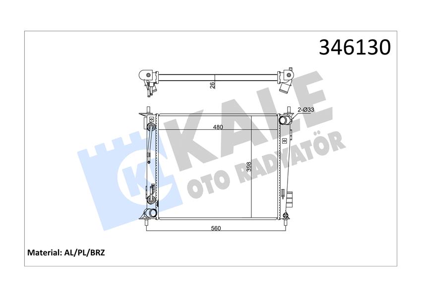 KALE OTO RADYATÖR 346130 Soğutma Sistemi Su Soğutucu & Parçaları - KIA SOUL I (AM) uyumlu