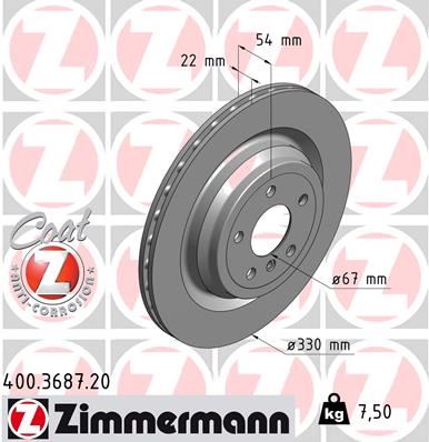 ZIMMERMANN 400.3687.20 Fren Sistemleri Fren Diski - MERCEDES-BENZ M-SERISI (W166) uyumlu