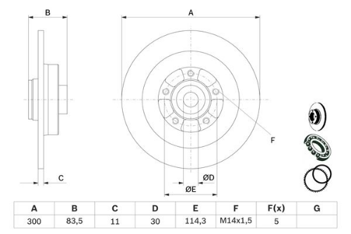 BOSCH 0 986 479 445 Fren Sistemleri Fren Diski - RENAULT LATITUDE (L70_) uyumlu