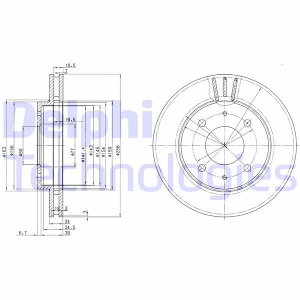 DELPHI BG3202 Fren Sistemleri Fren Diski - MITSUBISHI GALANT V (E1_A) uyumlu