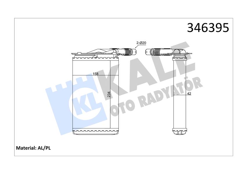 Kalorifer Radyatörü - KALE OTO RADYATÖR - 0583892AL Ürün Görseli