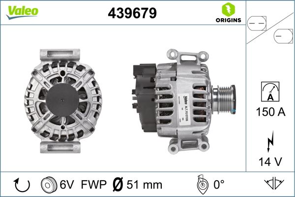 VALEO 439679 Elektrik Sistemi Alternatör - MERCEDES-BENZ C-SERISI T-Model (S204) uyumlu