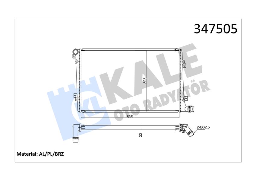 KALE OTO RADYATÖR 347505 Soğutma Sistemi Su Soğutucu & Parçaları - VW CADDY III Kasa/büyük limuzin (2KA, 2KH, 2CA, 2CH) uyumlu