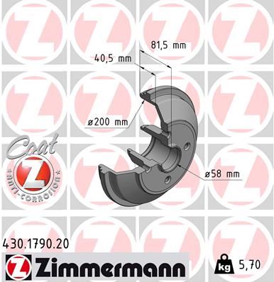 ZIMMERMANN 430.1790.20 Fren Sistemleri Fren Kampanası - OPEL AGILA B (H08) uyumlu