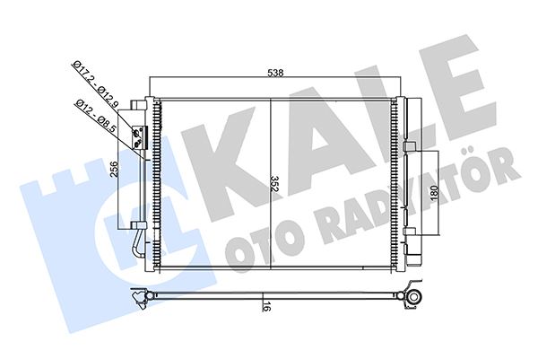 KALE OTO RADYATÖR 358235 İklimlendirme Sistemi Klima Radyatörü - HYUNDAI i20 II (GB, IB) uyumlu