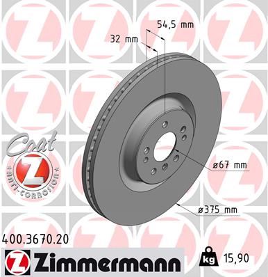 ZIMMERMANN 400.3670.20 Fren Sistemleri Fren Diski - MERCEDES-BENZ GL-SERISI (X164) uyumlu