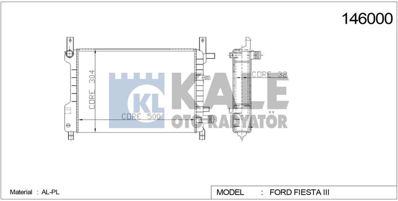Su Radyatörü - KALE OTO RADYATÖR - 0214212AL Ürün Görseli