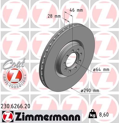 ZIMMERMANN 230.6266.20 Fren Sistemleri Fren Diski - IVECO DAILY IV Platform şasi uyumlu