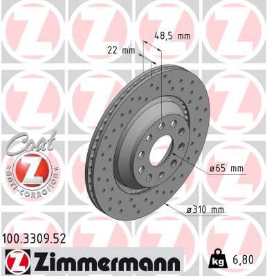 ZIMMERMANN 100.3309.52 Fren Sistemleri Fren Diski - VW PASSAT B7 (362) uyumlu