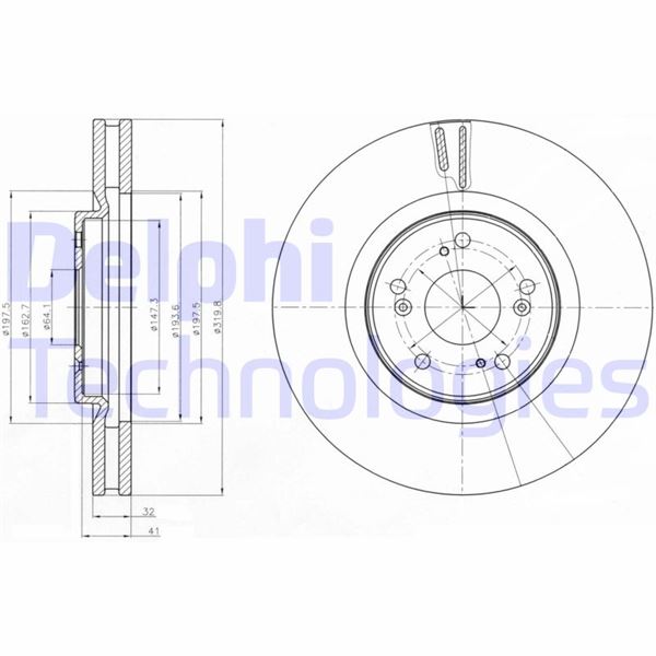 DELPHI BG4225 Fren Sistemleri Fren Diski - HONDA ACCORD VIII (CU) uyumlu