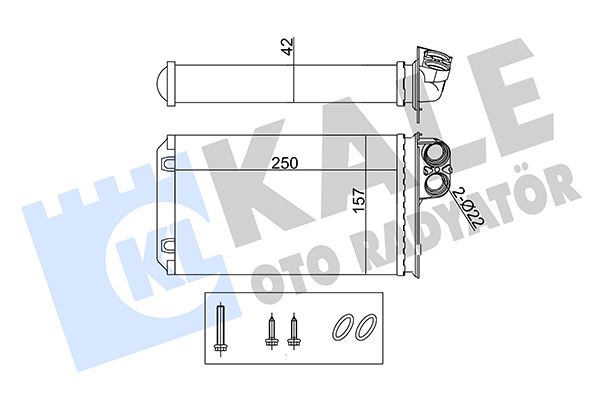 KALE OTO RADYATÖR 355260 İklimlendirme Sistemi İç Mekan Isı Değiştirici - PEUGEOT 406 (8B) uyumlu