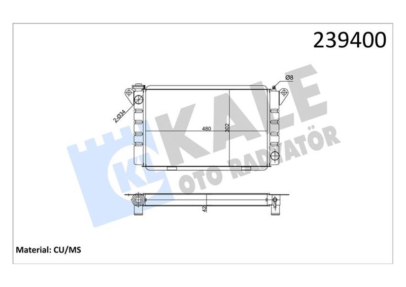 Su Radyatörü - KALE OTO RADYATÖR - 0501143PN Ürün Görseli