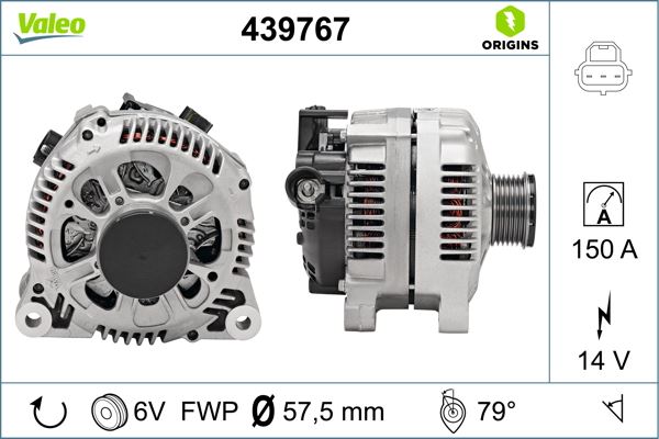 VALEO 439767 Elektrik Sistemi Alternatör - FORD FIESTA V (JH_, JD_) uyumlu