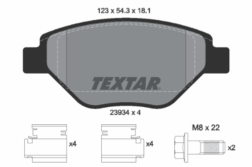 TEXTAR 2393401 Fren Sistemleri Fren Balatası - RENAULT MEGANE II (BM0/1_, CM0/1_) uyumlu
