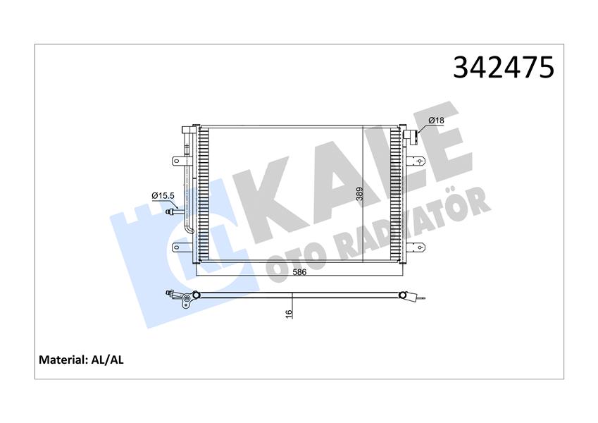 KALE OTO RADYATÖR 342475 İklimlendirme Sistemi Klima Radyatörü - AUDI A4 B6 Cabrio (8H7) uyumlu