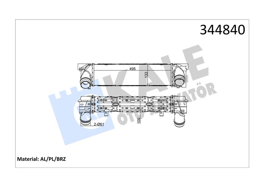 KALE OTO RADYATÖR 344840 Motor Turbo Radyatörü - BMW 1 (F20) uyumlu