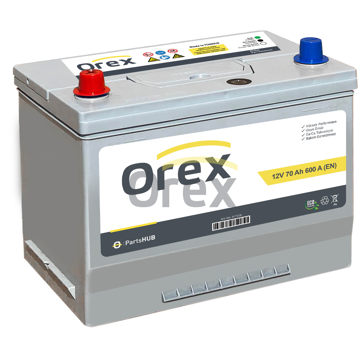 Orex Akü 12V 70Ah 600A N50 (260×173×225) Standart Akü - OREX - 877208 Ürün Görseli