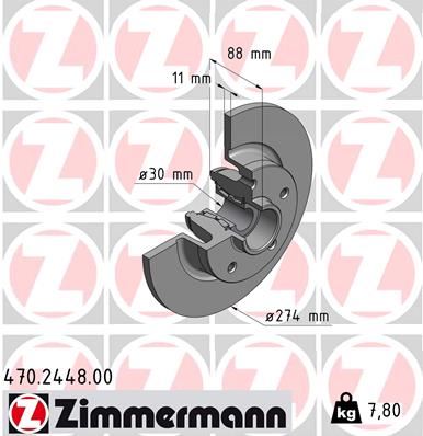ZIMMERMANN 470.2448.00 Fren Sistemleri Fren Diski - RENAULT GRAND SCÉNIC III (JZ0/1_) uyumlu