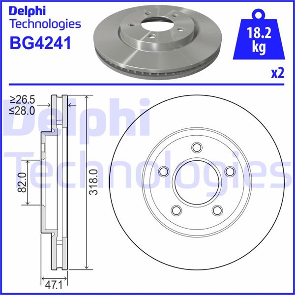 DELPHI BG4241 Fren Sistemleri Fren Diski - CHRYSLER PACIFICA uyumlu