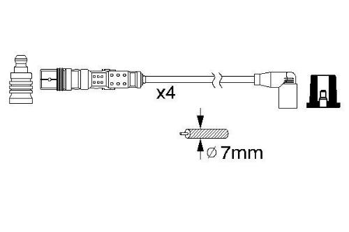 BOSCH 0 986 356 345 Ateşleme Sistemi Ateşleme Kablosu - VW NEW BEETLE (9C1, 1C1) uyumlu