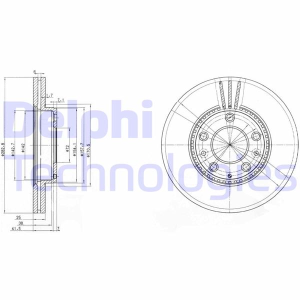 DELPHI BG3874 Fren Sistemleri Fren Diski - MAZDA 6 Hatchback (GG) uyumlu