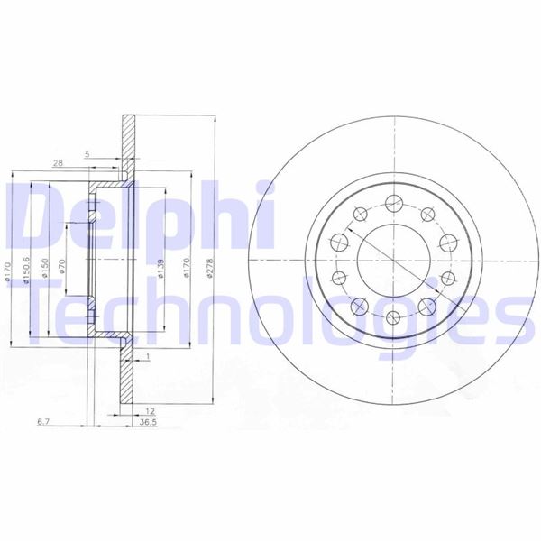 DELPHI BG3994 Fren Sistemleri Fren Diski - ALFA ROMEO GIULIETTA (940_) uyumlu