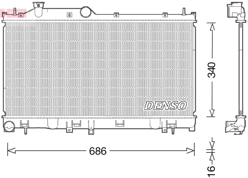 DENSO DRM36021 Soğutma Sistemi Su Soğutucu & Parçaları - SUBARU FORESTER (SJ_) uyumlu