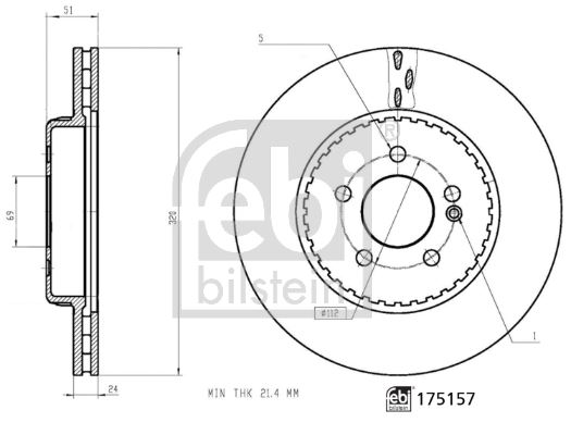 FEBI BILSTEIN 175157 Fren Sistemleri Fren Diski - MERCEDES-BENZ C-SERISI (W205) uyumlu