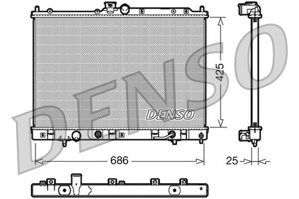 DENSO DRM45030 Soğutma Sistemi Su Soğutucu & Parçaları - MITSUBISHI OUTLANDER I (CU_W) uyumlu