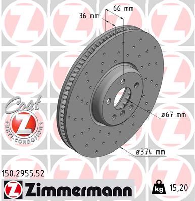 ZIMMERMANN 150.2955.52 Fren Sistemleri Fren Diski - BMW 7 (G11, G12) uyumlu
