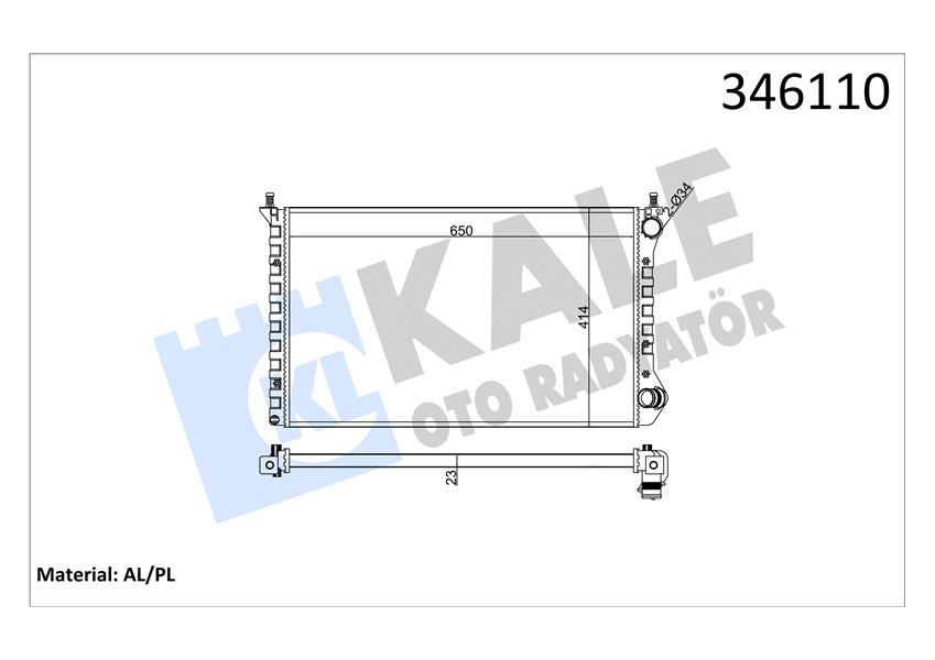 KALE OTO RADYATÖR 346110 Soğutma Sistemi Su Soğutucu & Parçaları - FIAT DOBLO Kasa/büyük limuzin (223_) uyumlu