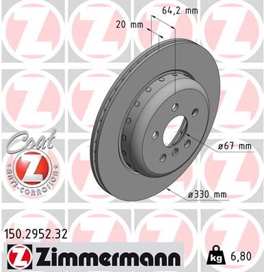ZIMMERMANN 150.2952.32 Fren Sistemleri Fren Diski - BMW 7 (G11, G12) uyumlu