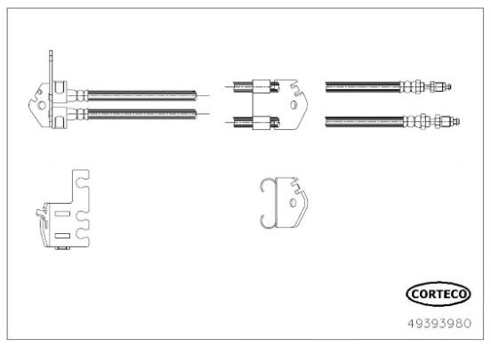 CORTECO 49393980 Fren Sistemleri Fren Hortumları - FORD TRANSIT Platform şasi (FM_ _, FN_ _, FF_ _) uyumlu