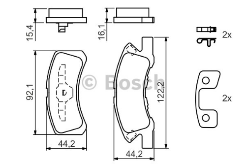 BOSCH 0 986 494 134 Fren Sistemleri Fren Balatası - DAIHATSU CUORE VI (L251, L250_, L260_) uyumlu