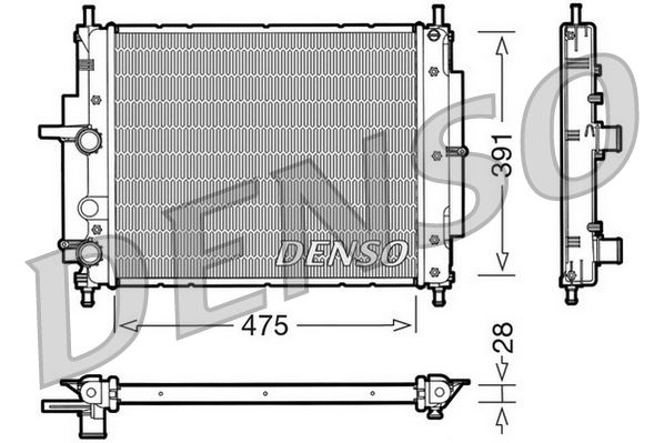 DENSO DRM09036 Soğutma Sistemi Su Soğutucu & Parçaları - FIAT MAREA (185_) uyumlu