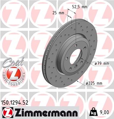 ZIMMERMANN 150.1294.52 Fren Sistemleri Fren Diski - BMW 3 (E46) uyumlu