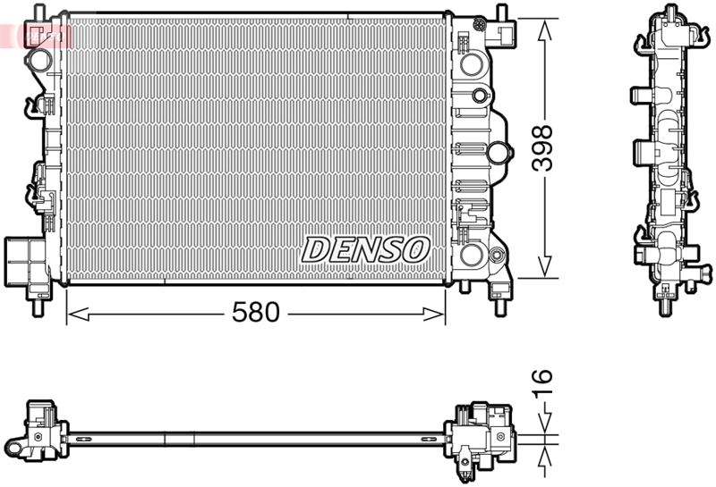 DENSO DRM20117 Soğutma Sistemi Su Soğutucu & Parçaları - CHEVROLET AVEO Sedan (T300) uyumlu