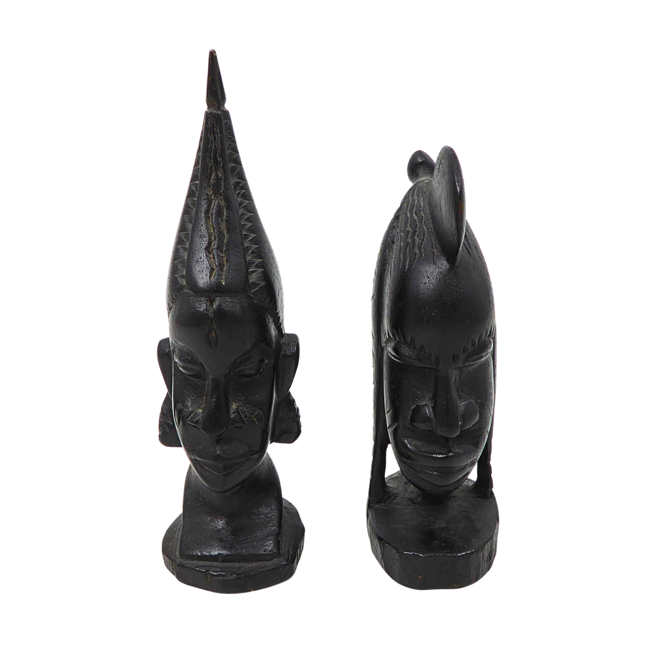 Two Wooden African Bust Sculptures