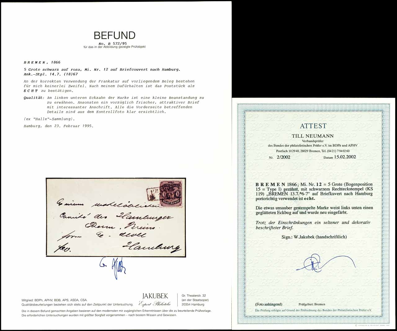 Bremen 5 Grote Stamp on Envelope