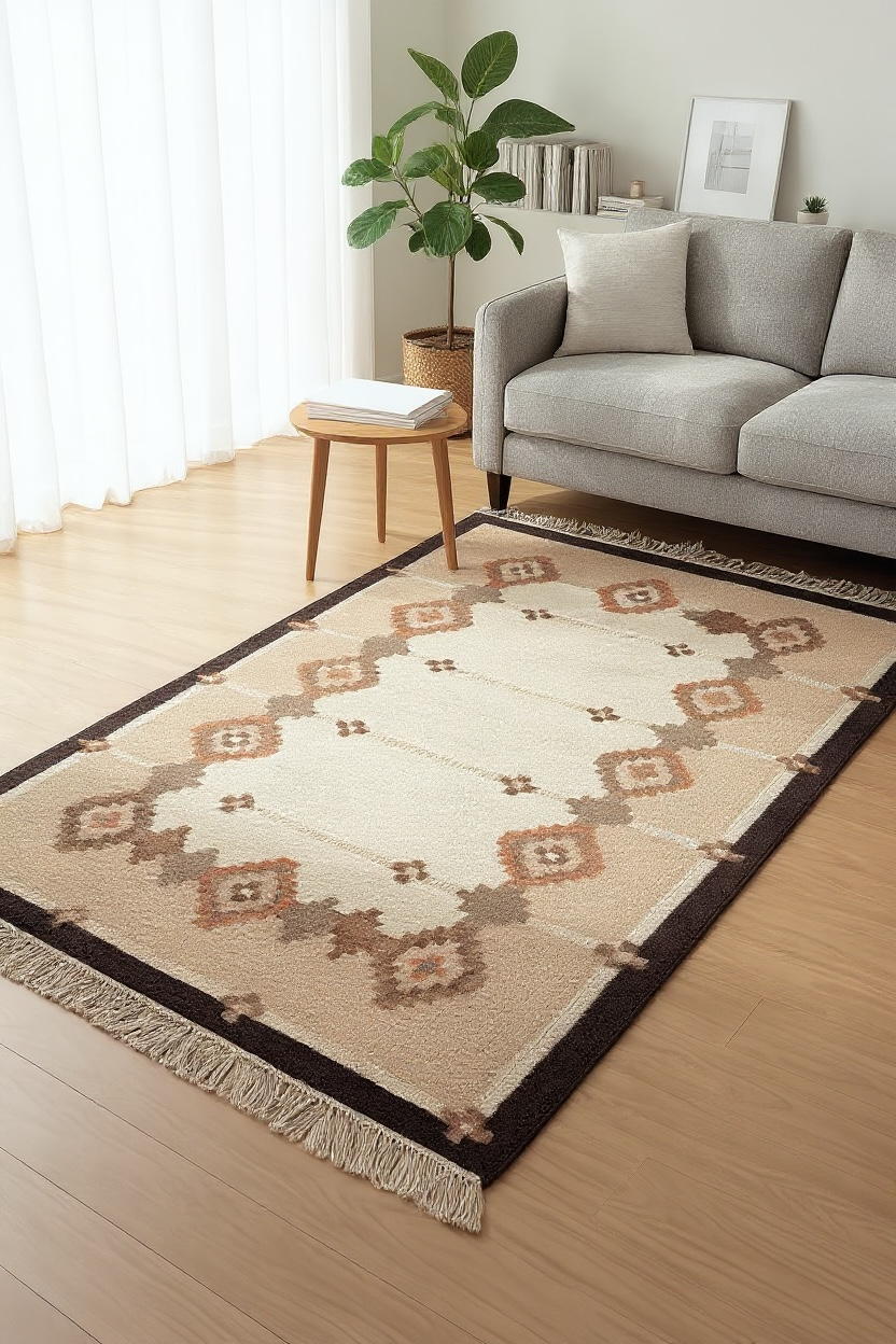 New Handwoven Röllakan Wool Rug