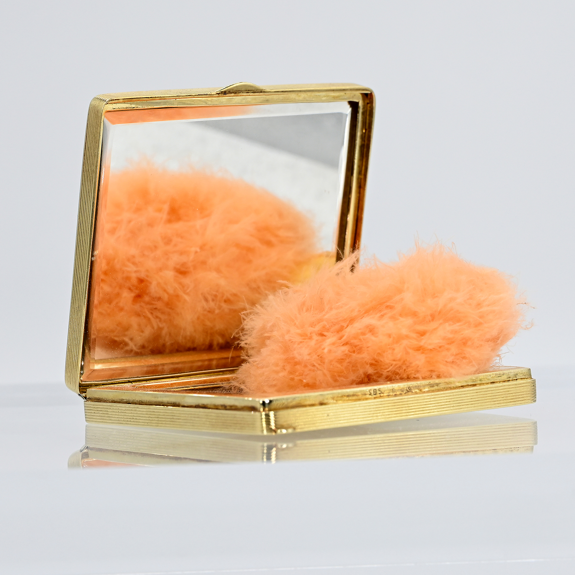 Golden Powder Compact with Puff