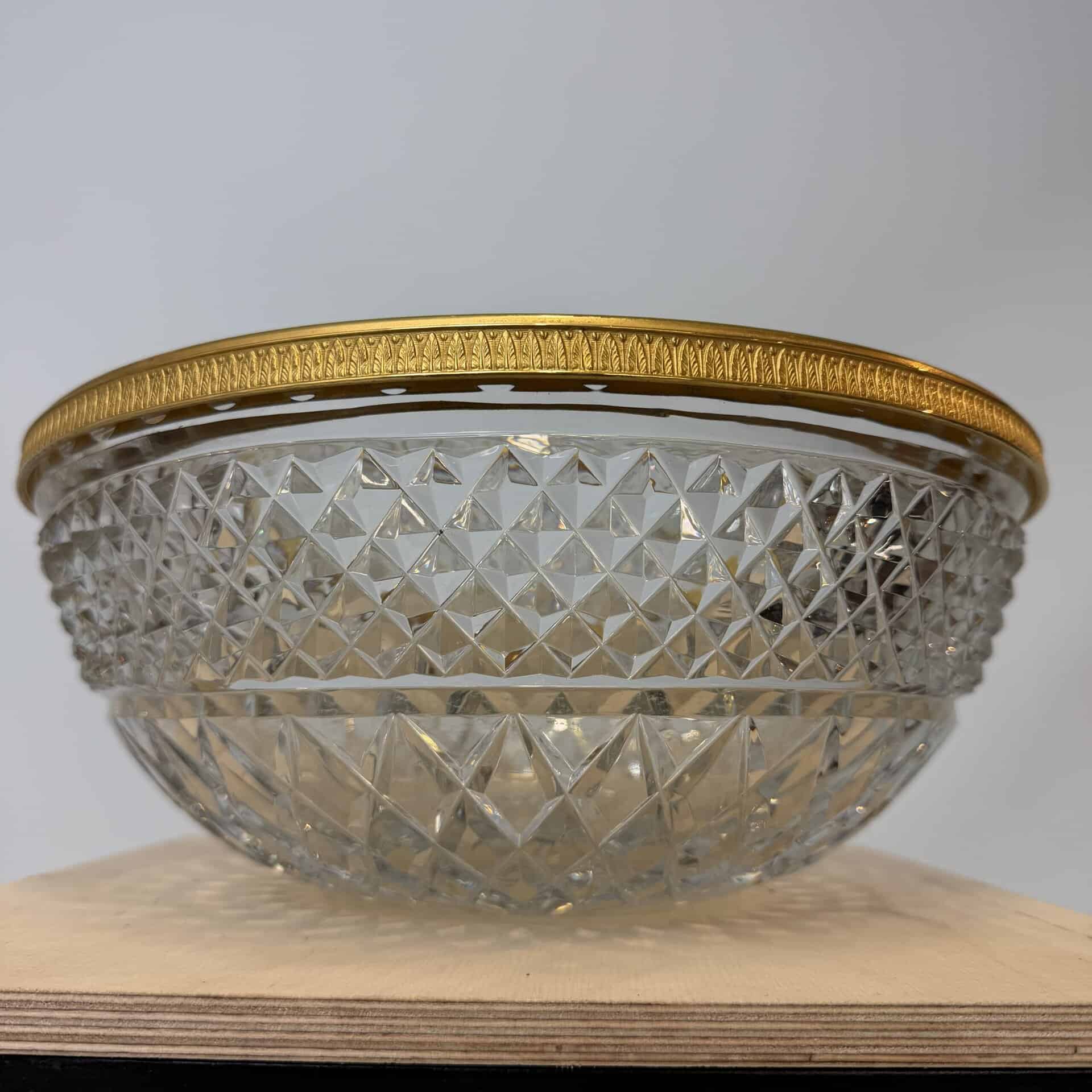 Antique Crystal Bowl with Gilded Rim