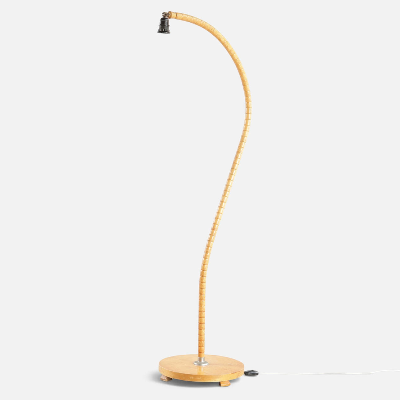 Art Deco Floor Lamp with Birch Gooseneck