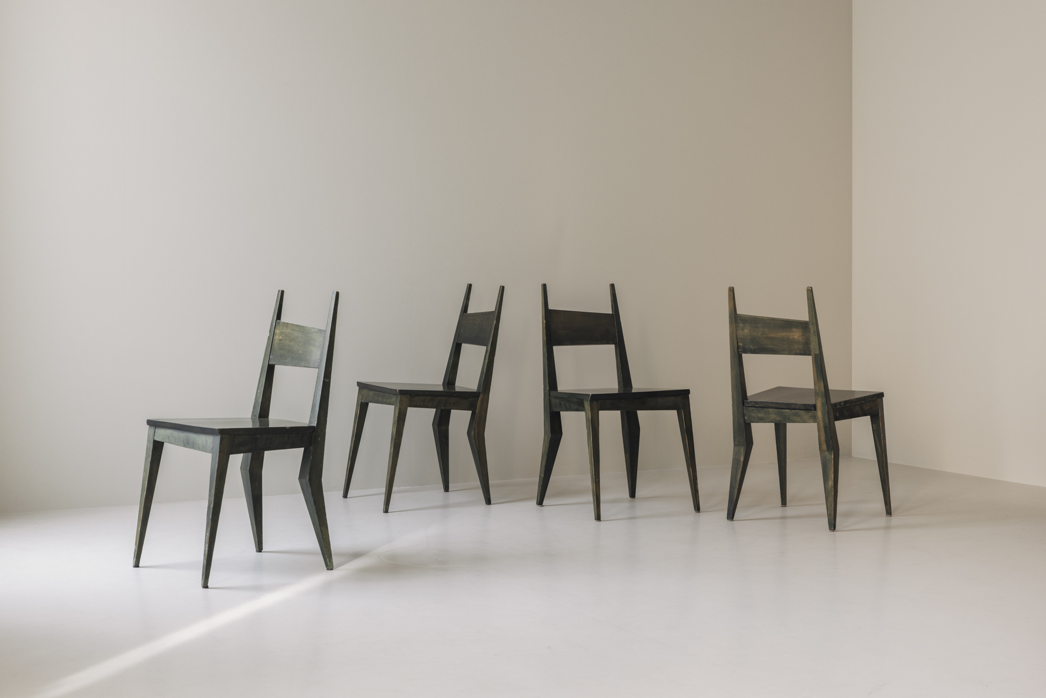Set of Four Asymmetrical Dining Chairs