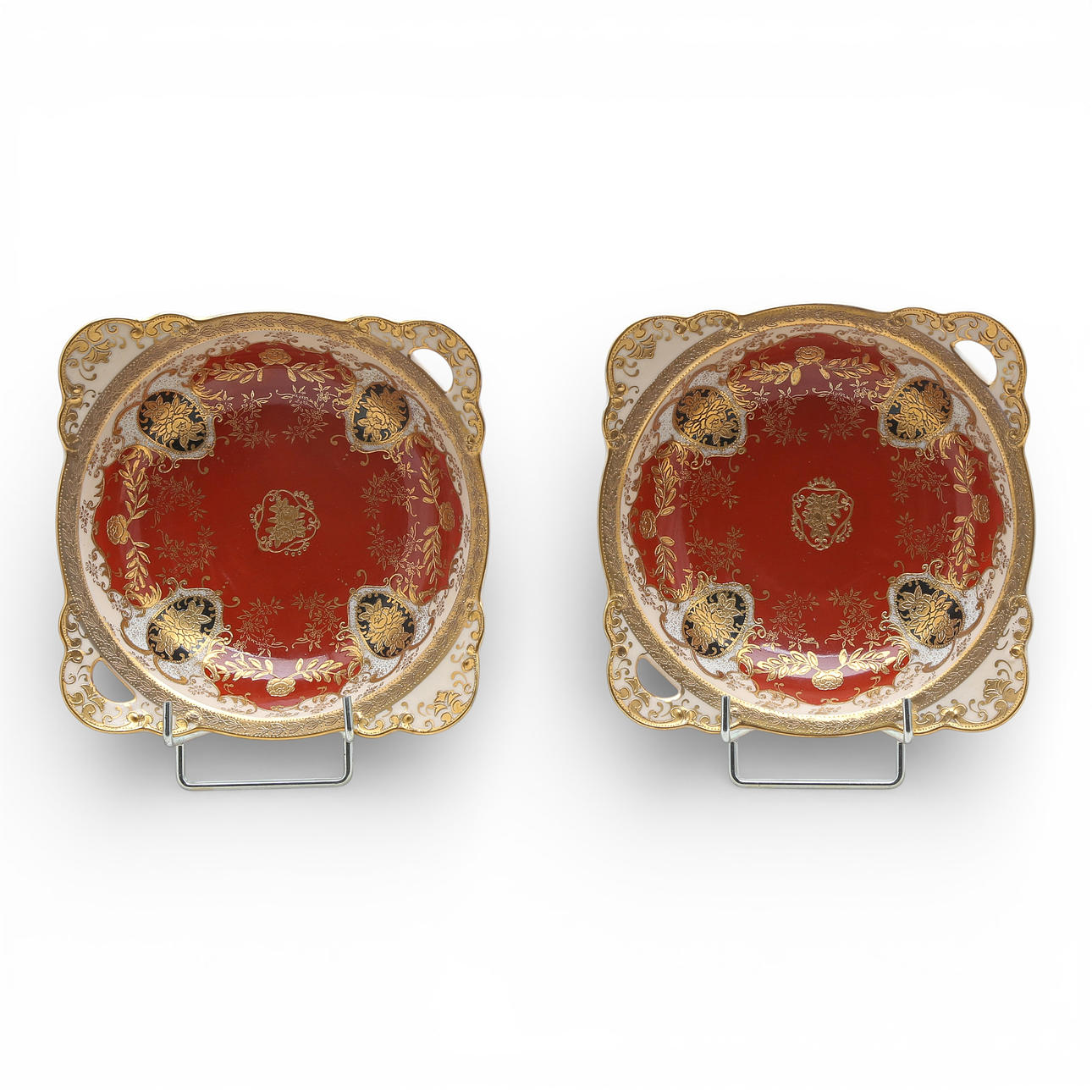 Pair of Japanese Meito Porcelain Centrepieces
